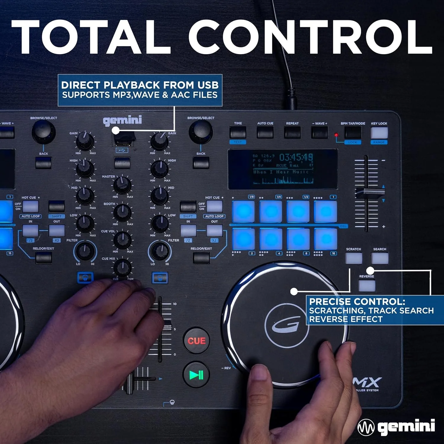 Gemini GMX Professional DJ Media Player - Two-Channel Portable - Image 3