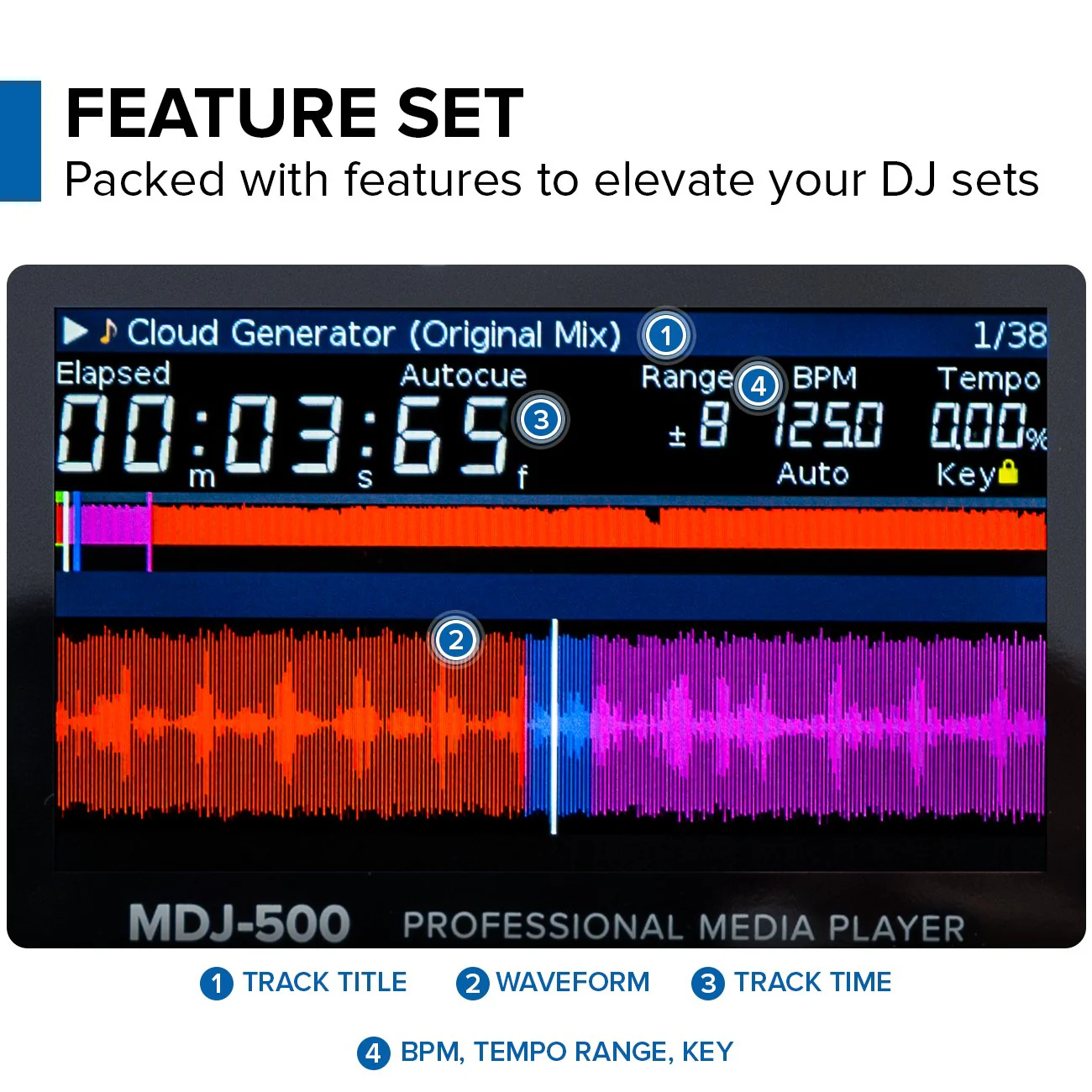 Gemini MDJ-500 Professional DJ Media Player - Compact Mobile - Image 6