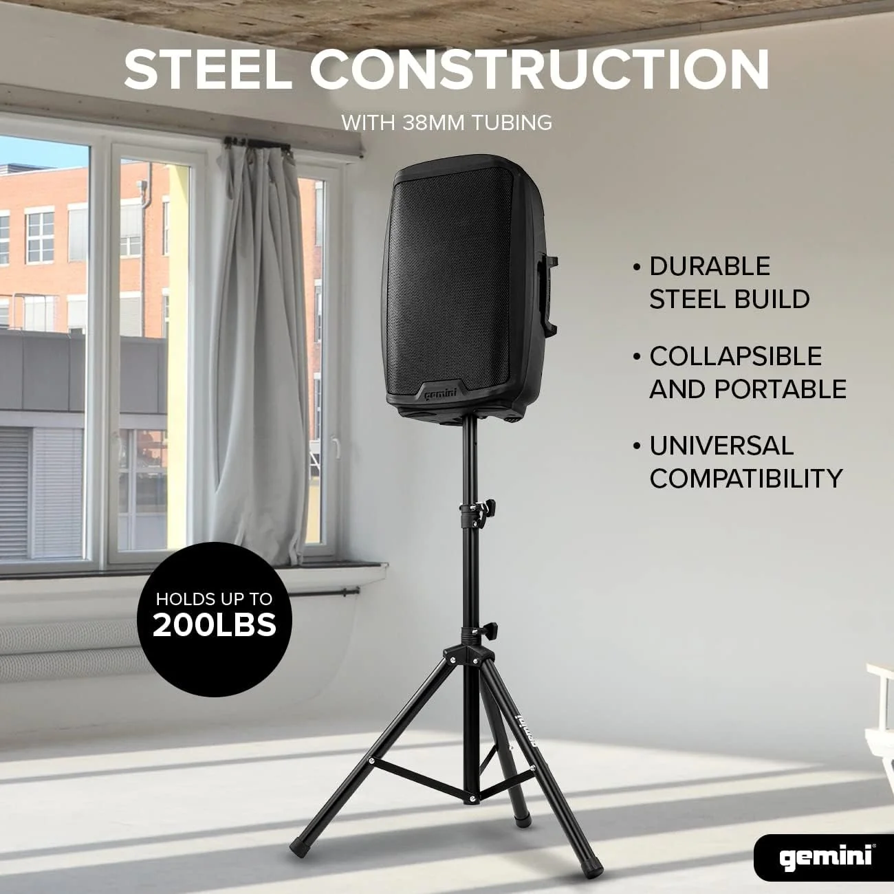 ST-04 Tripod Speaker Stands 2-Pack - Stainless Steel 200lb Capacity - Image 4