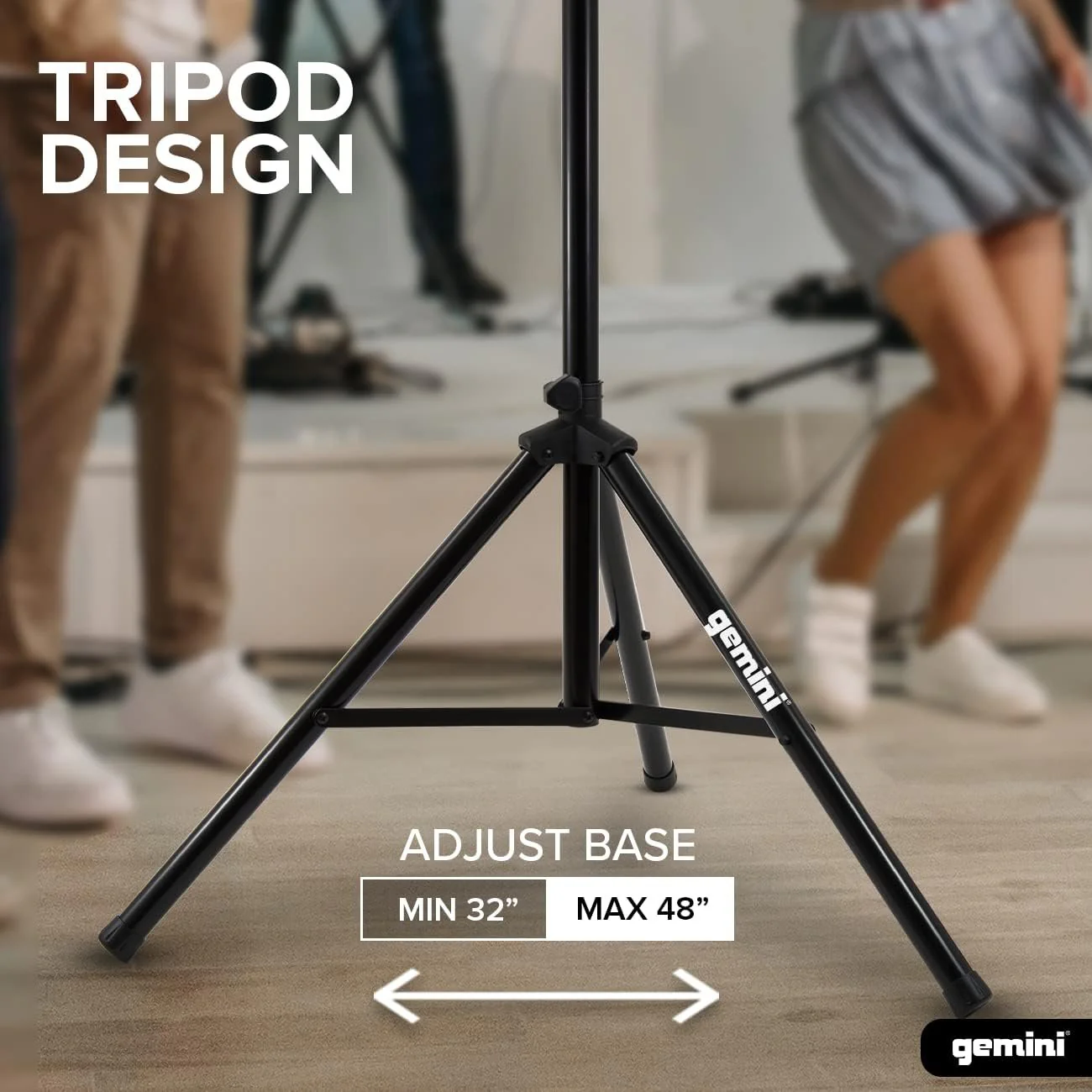 ST-04 Tripod Speaker Stands 2-Pack - Stainless Steel 200lb Capacity - Image 5